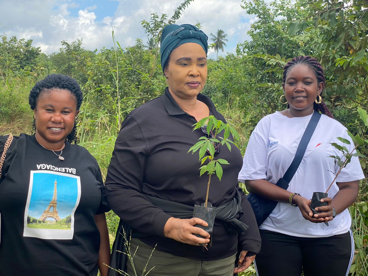 Green Rise team visiting a reforestation site in rural Tanzania